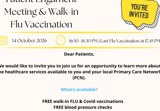Meeting and walk-in flu vaccination event